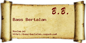 Bass Bertalan névjegykártya