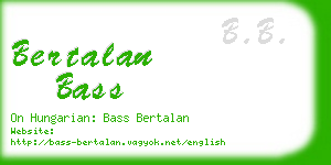 bertalan bass business card